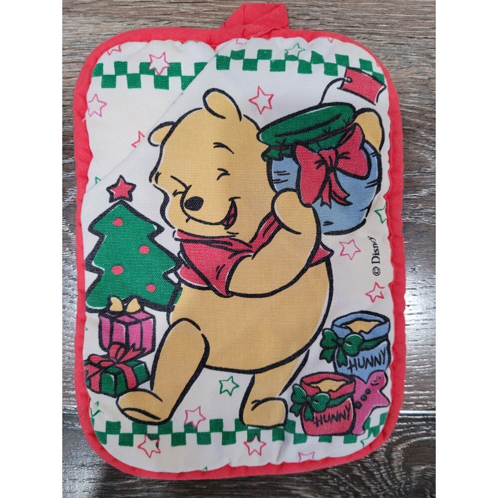 Disney Winnie‎ the Pooh Christmas Pot Holder Tree Honey Red Yellow #8